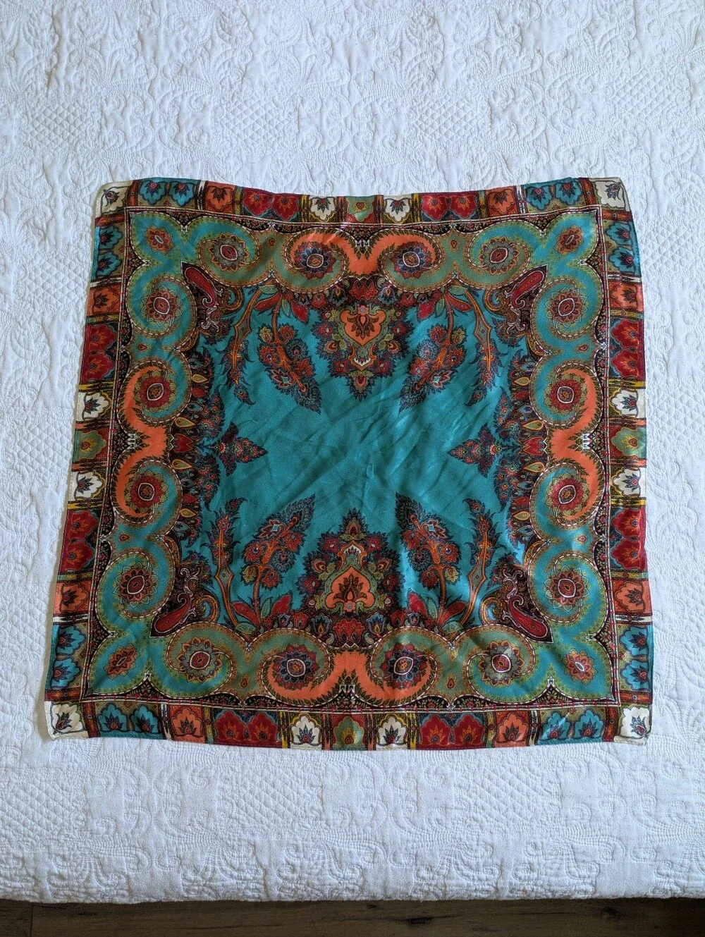 Silk-Feel Paisley Neck Scarf - Multicolor